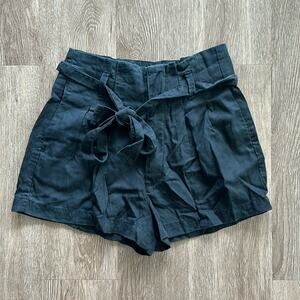 Abercrombie & Fitch High Rise Paperbag Shorts Black Size XS